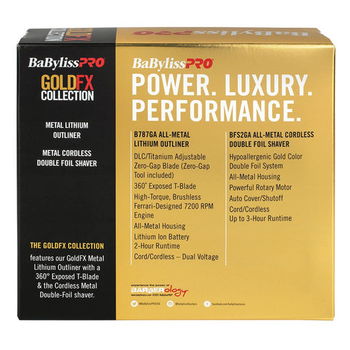 BaBylissPRO Gold FX Lithium Duo Trimmer & Shaver Set